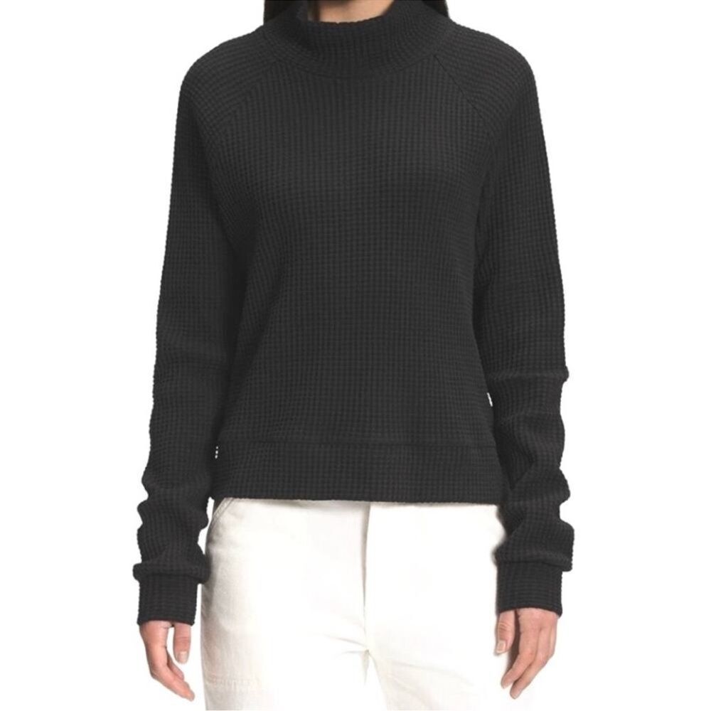 The North Face Women's Black Mock Neck Cotton Chabot Top.